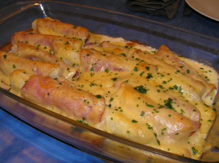 recept Gegratineerde aspergerolletjes